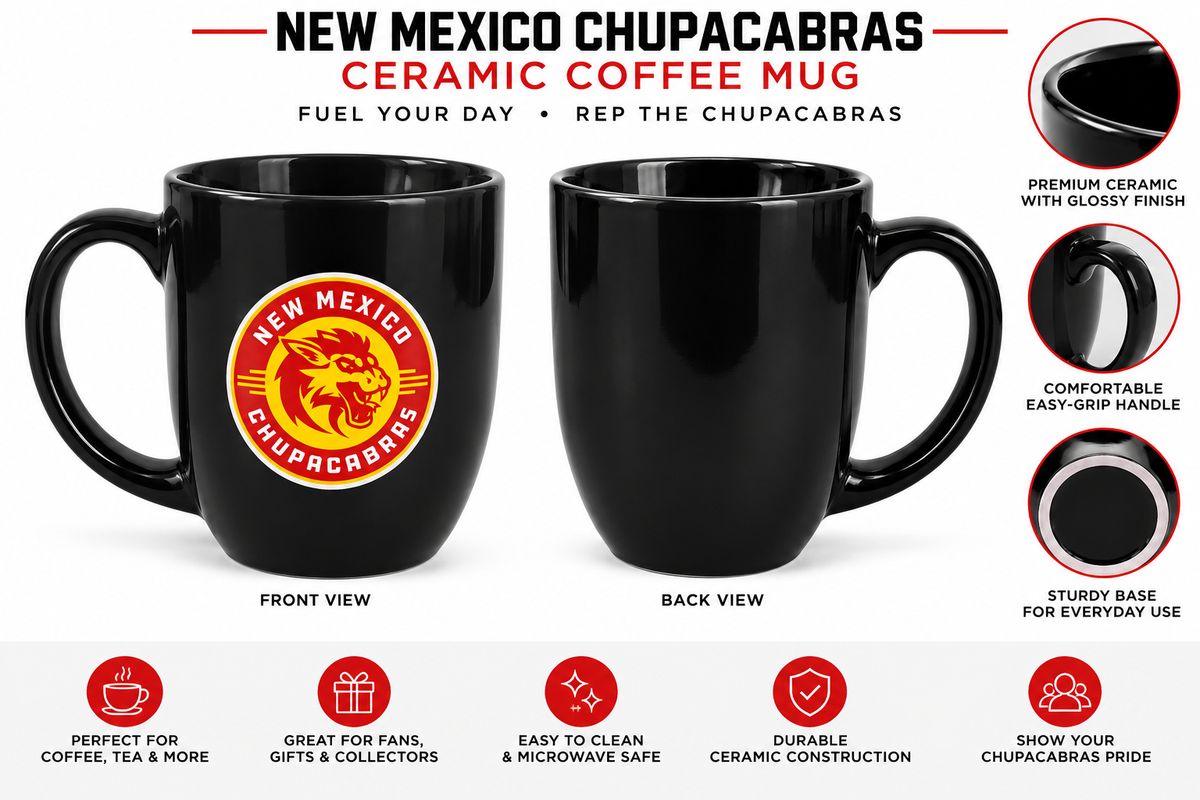 New Mexico Chupacabras Black Ceramic Coffee Mug