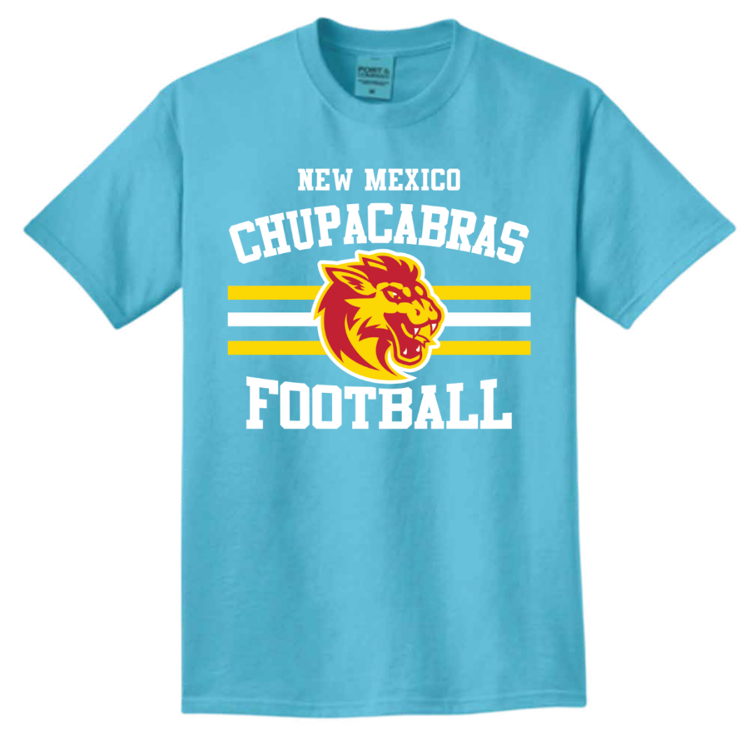Chupacabras Retro Football Tee – Light Blue