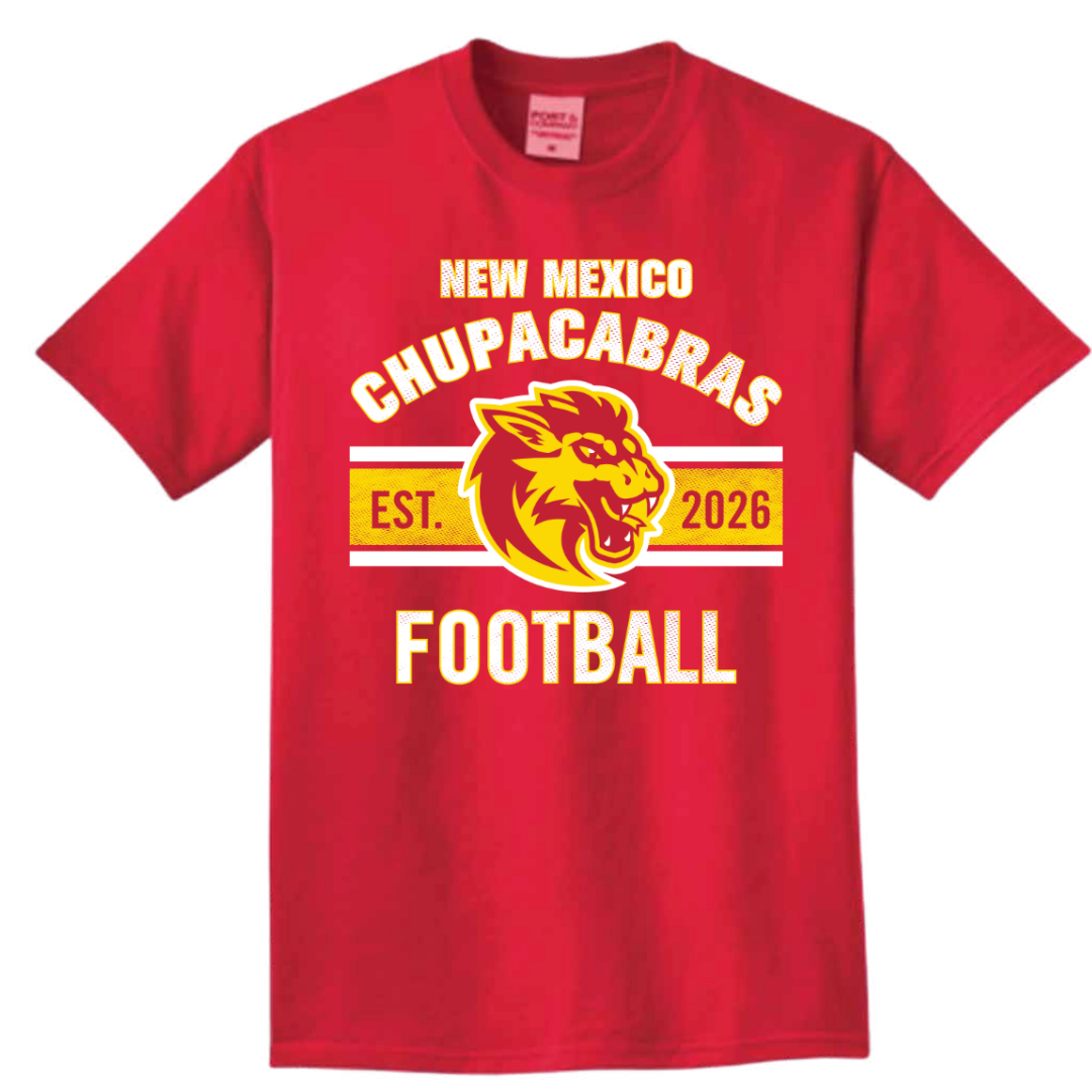 Chupacabras EST. 2026 Football Tee- Red