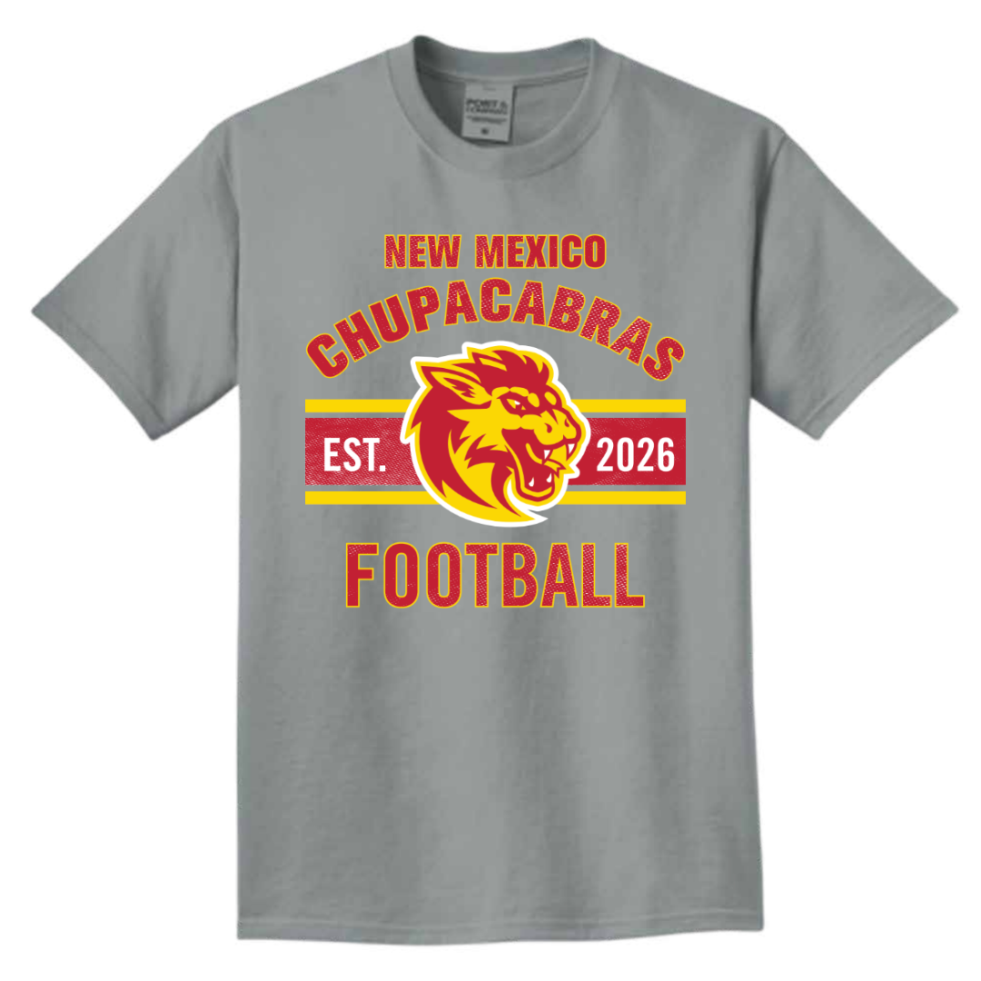 Chupacabras EST. 2026 Football Tee- Gray
